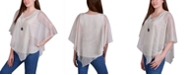 NY Collection Petite Sheer Poncho with Matching Tank